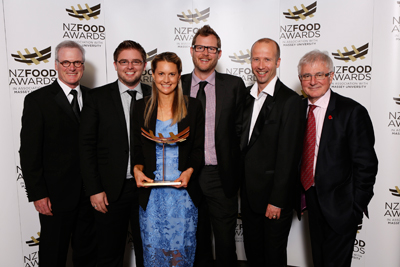 NZ Food Awards 2014: From left to right: Steve Maharey, Matt Mays, Melissa Semmens, Joel Bourke, Gavin Kouwenhoven, and Tim Groser.